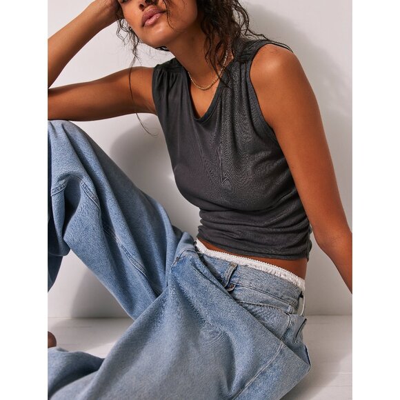 FREE PEOPLE Night We Met Tee / Vintage Grey - Picture 1 of 5